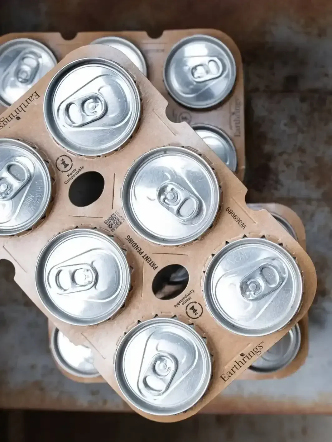 Earthrings compostable cardboard beverage rings