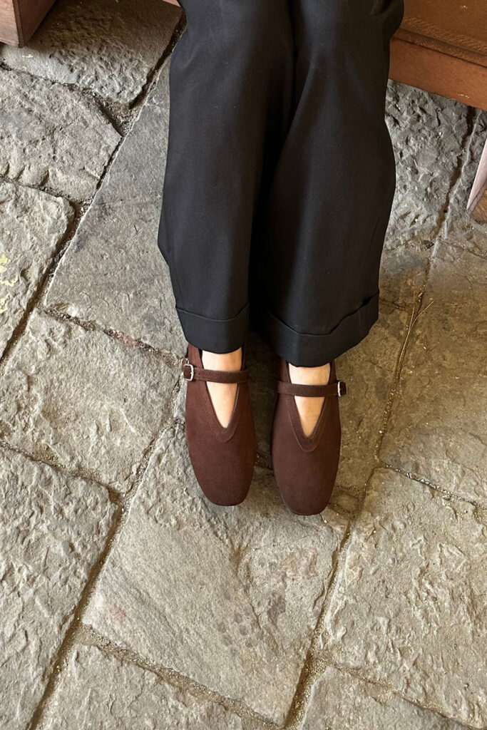 Mistry handcrafted leather ballet flats