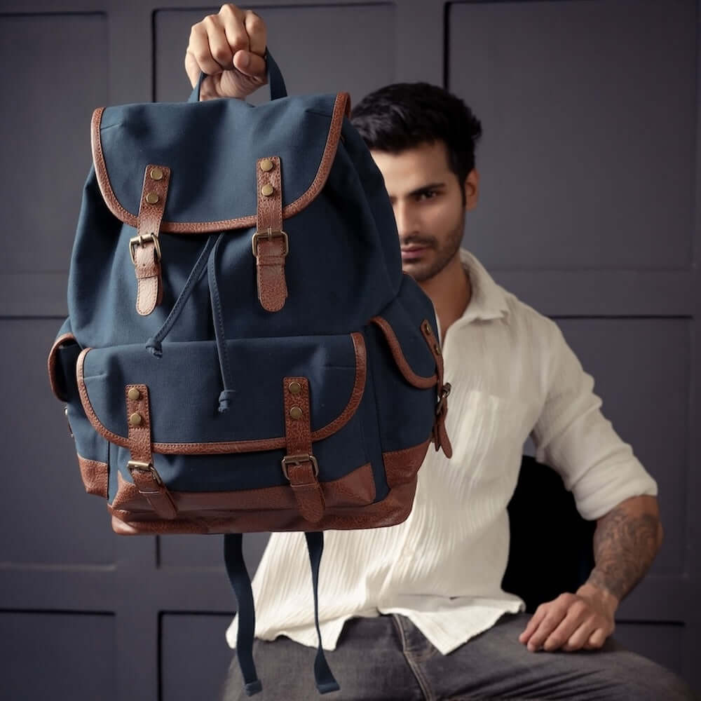 Mona B Explorer Backpack Upcycled Canvas