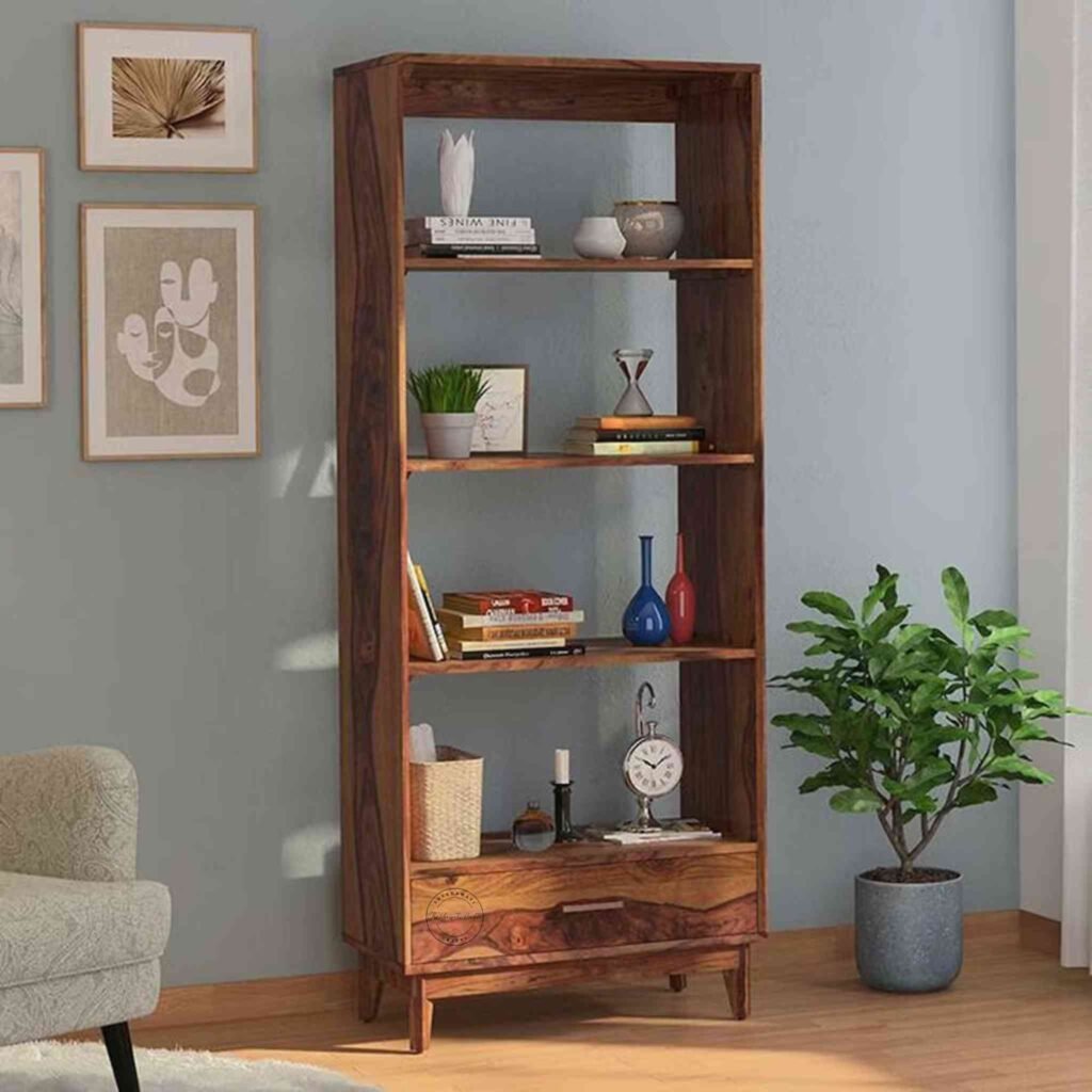 Shekhawati Crafts Ajanta sheesham wood bookshelf