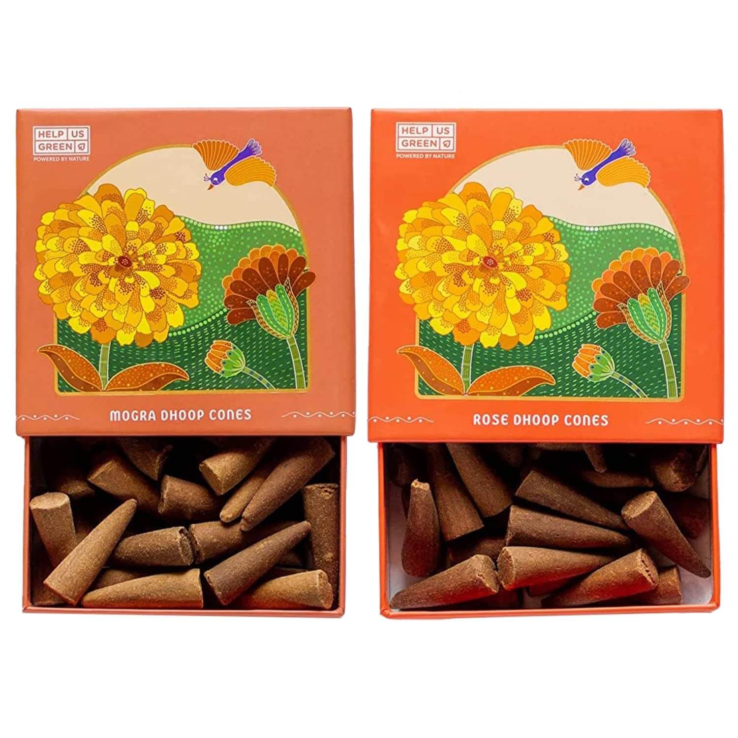 Help Us Green natural incense cones made from recycled temple flowers