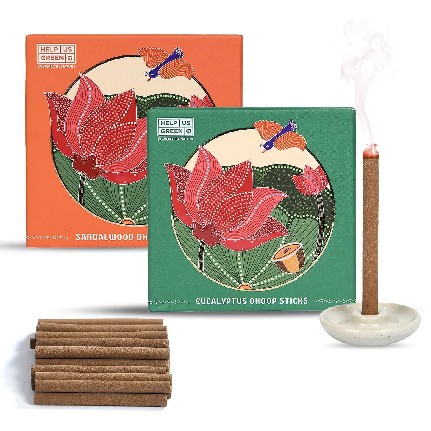 Help Us Green sandalwood and eucalyptus incense sticks combo